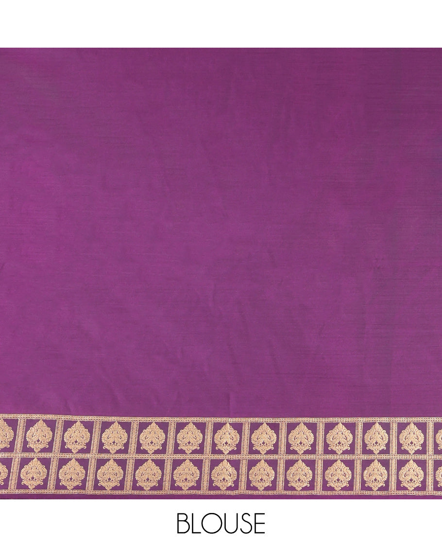 Green Checked Border Budget Silk Saree