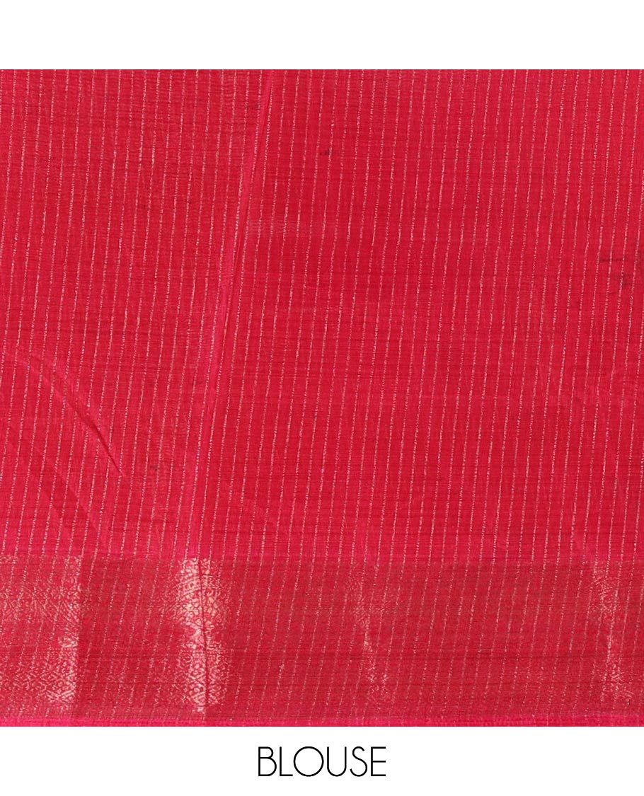 Black zari striped & uniquely printed soft tusser saree,contrast traditional zari border,kalamkari floral print pallu & zari design blouse