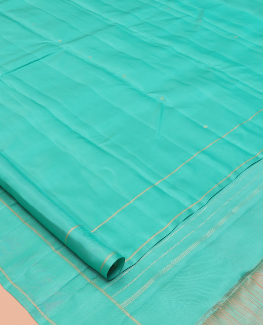 Blue Vasundhara Lite Silk Mix Saree, Bedecked with Zari Buttas, a Bodi Border, Pallu of Seppu Rekku, and a Matching Blouse