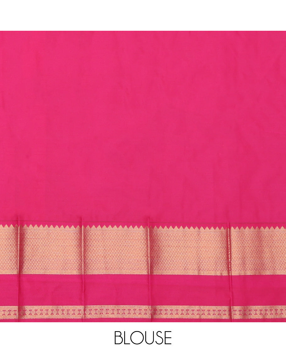 Green Traditional Rettai Pettu Budget Silk Saree