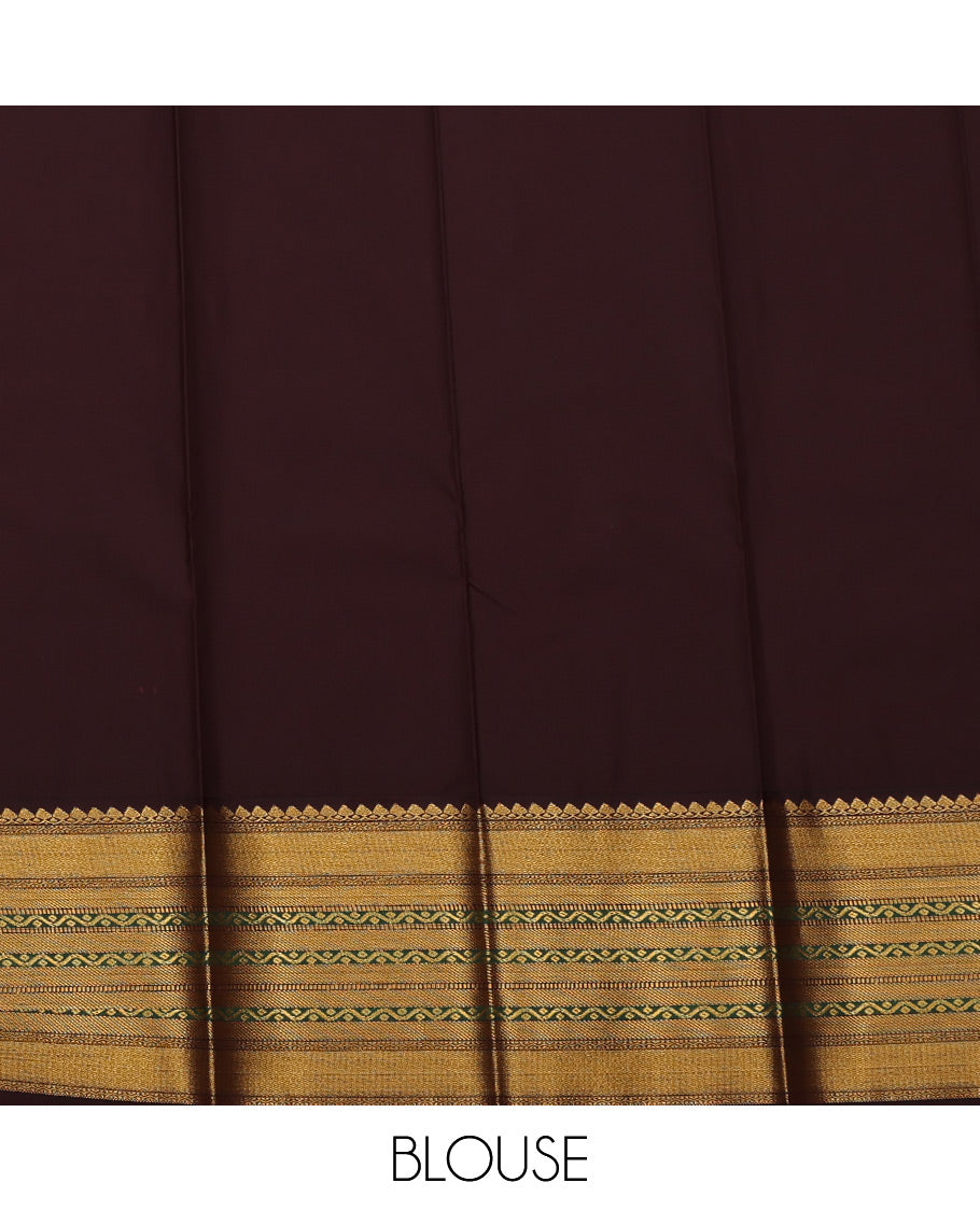 Cream Budget Silk Saree, Embellished with Zari Buttas All Over Its Body, Complemented by a Contrast Traditional Zari Design Border, Grand Pallu, and Paired with a Contrast Blouse