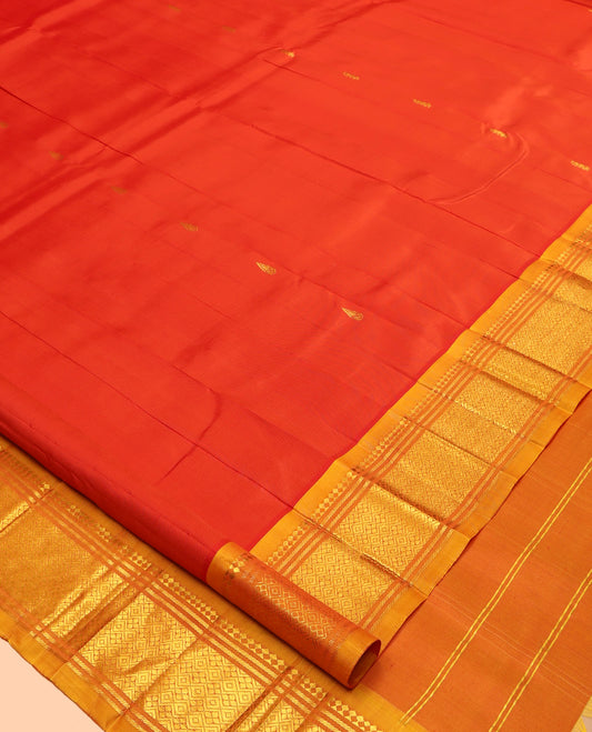 Orange Woven Kanchipuram Silk Saree