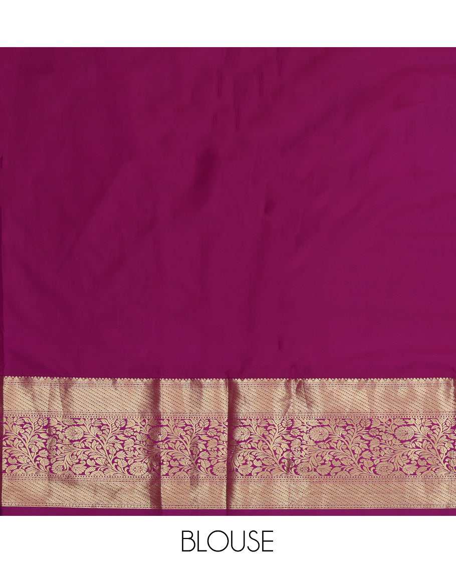 Cream Art Silk Pavadai Material Set