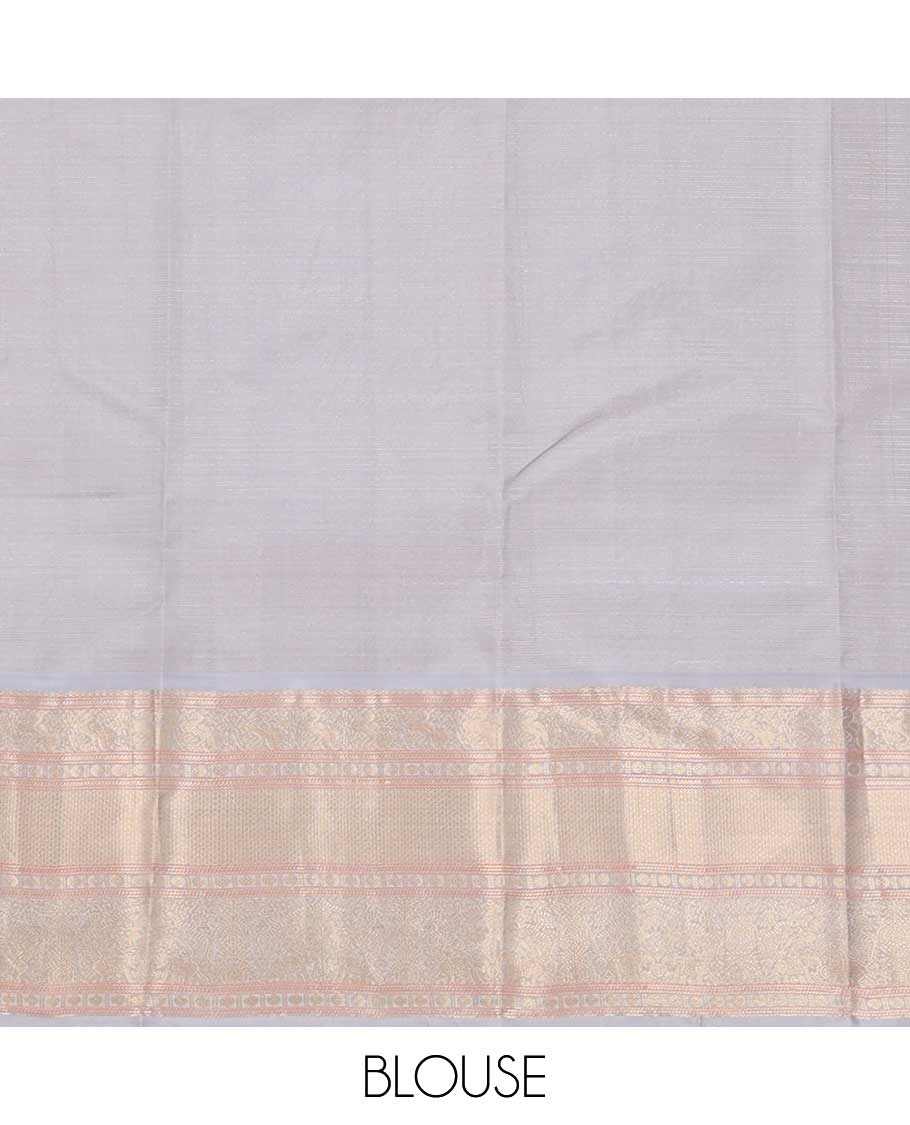 Chocolate brown zari buttas silk saree, contrast traditional zari border, and intricate pallu