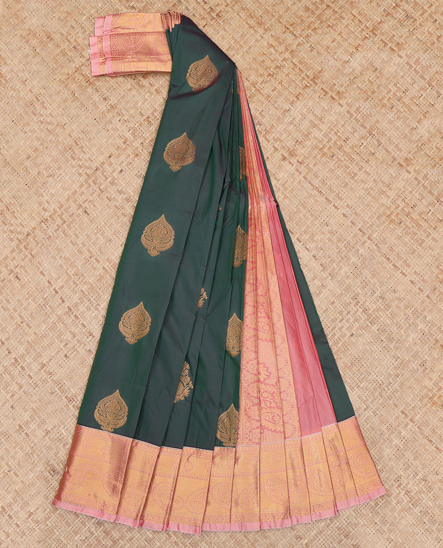 Green Dual-Toned Budget Silk Saree