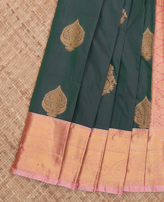 Green Dual-Toned Budget Silk Saree