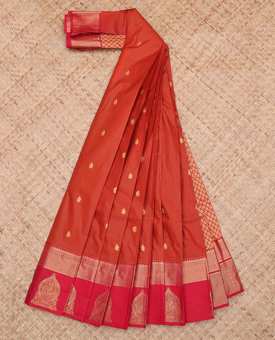 Rust Traditional Budget Silk Saree