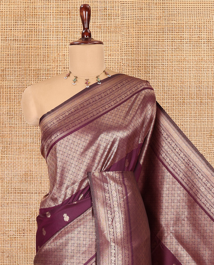 Purple Elite Soft Silk Saree, Enriched with Jacquard, Buttas, Traditional Border, Grand Pallu and Matching Blouse