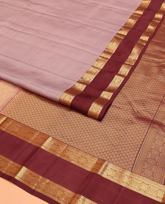 Pink Vasundhara Lite Silk Mix Saree, Adorned with Zari Checks on Its Body, Complemented by a Contrast Rettai Pettu Border of Traditional Designs, Intricately Designed Pallu, and Paired with a Contrast Blouse