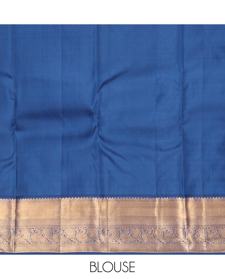 Pink jacquard kanchipuram wedding silk saree, contrast border of rekku, muthu, mayil kann & mayil motifs & pallu of intricate designs