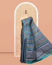 Multi-Color Tussar Silk Saree Features Rankat-Style Diagonal Zari Stripes, Piping Border, Geometric Pallu, and a Matching Blouse