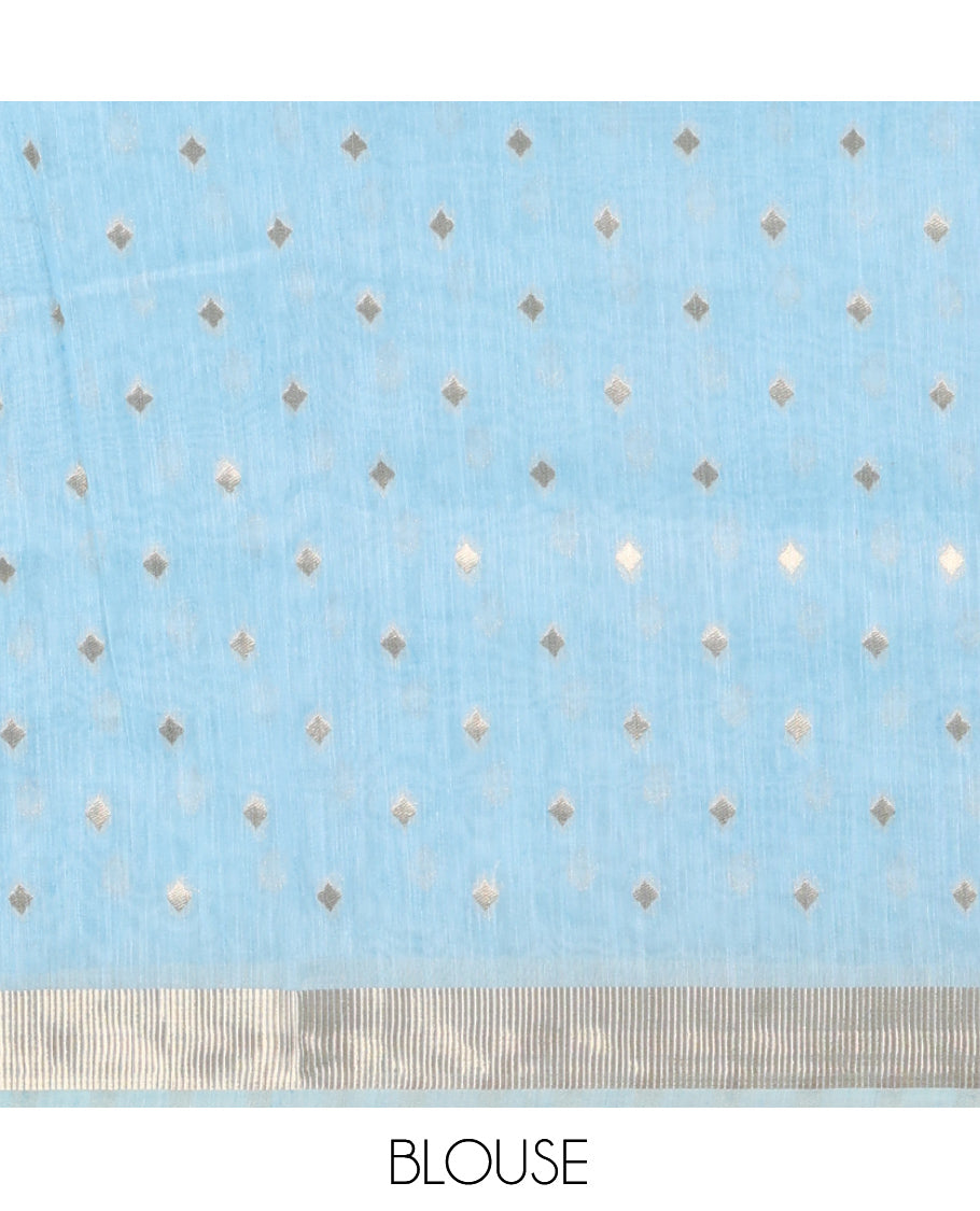Sky Blue Linen Saree