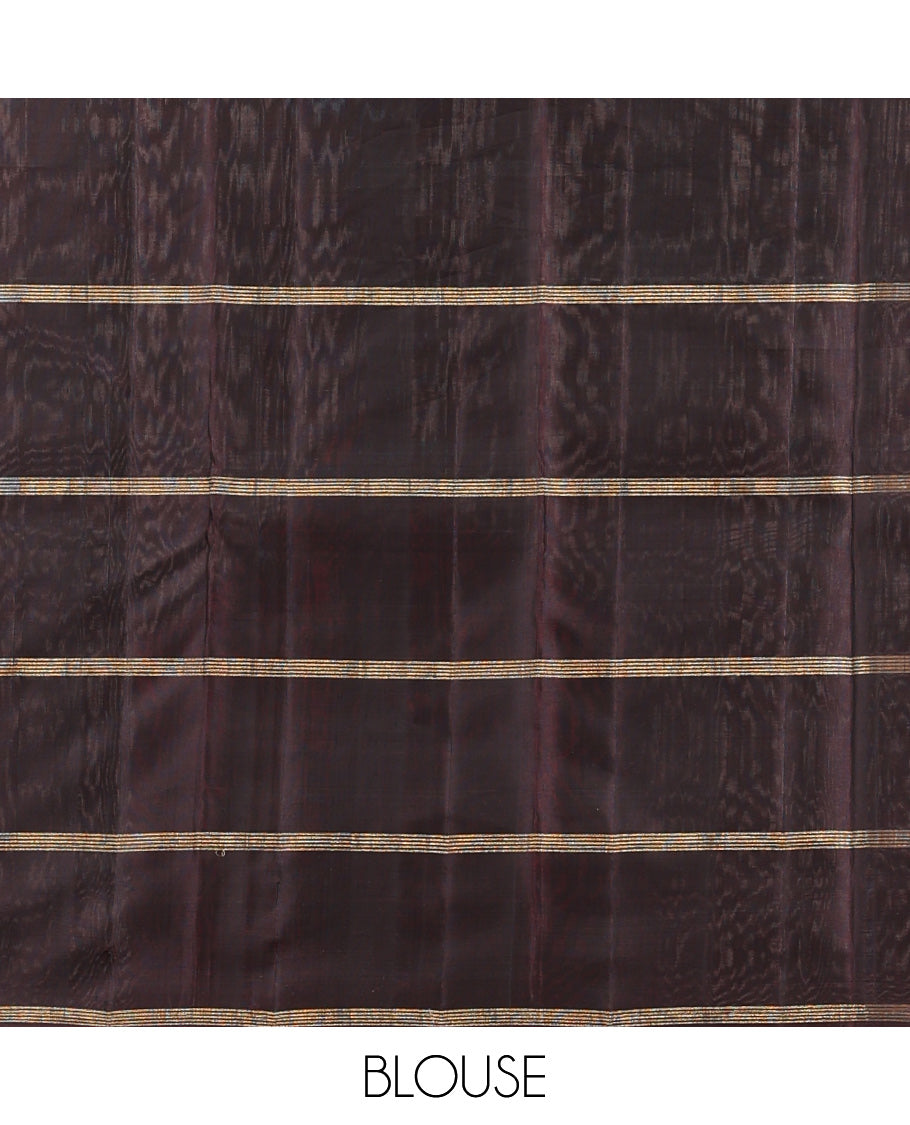 Orange Mayuri Checks Soft Silk Saree
