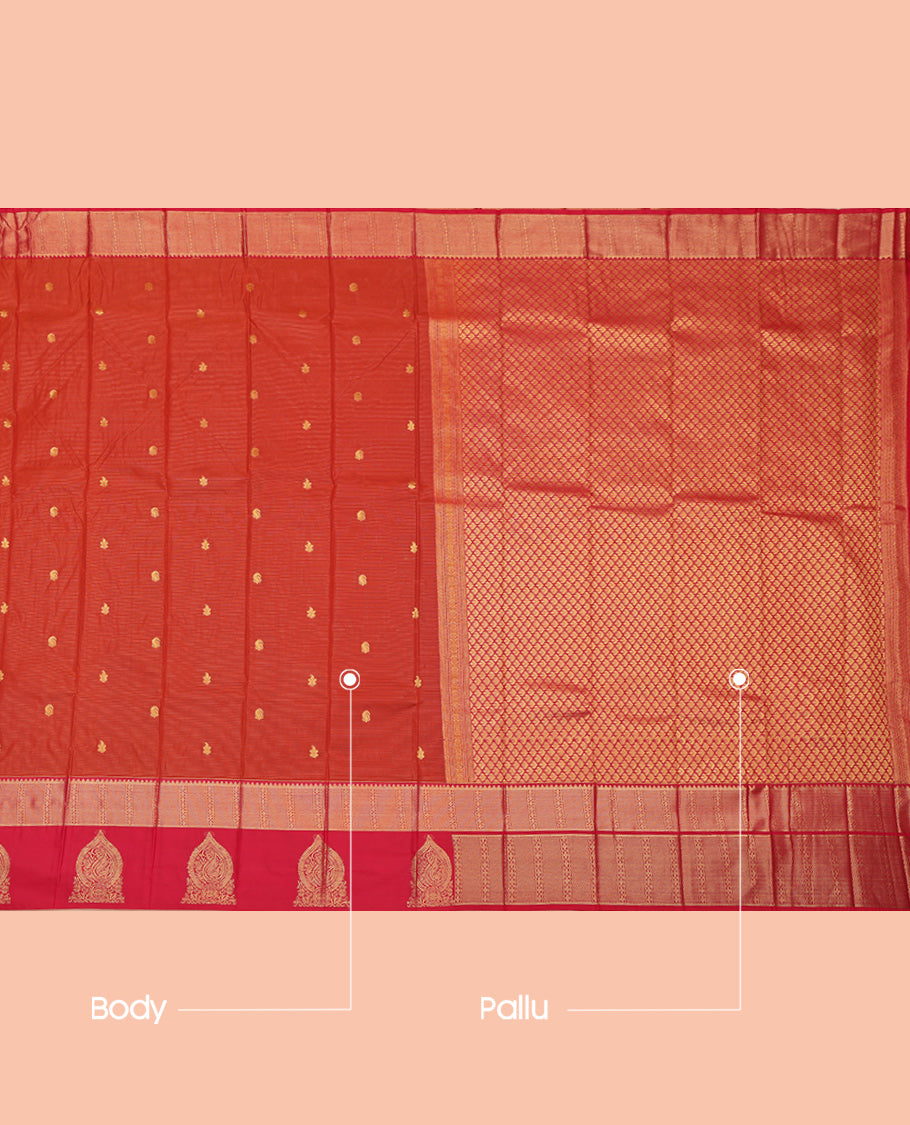 Rust Traditional Budget Silk Saree