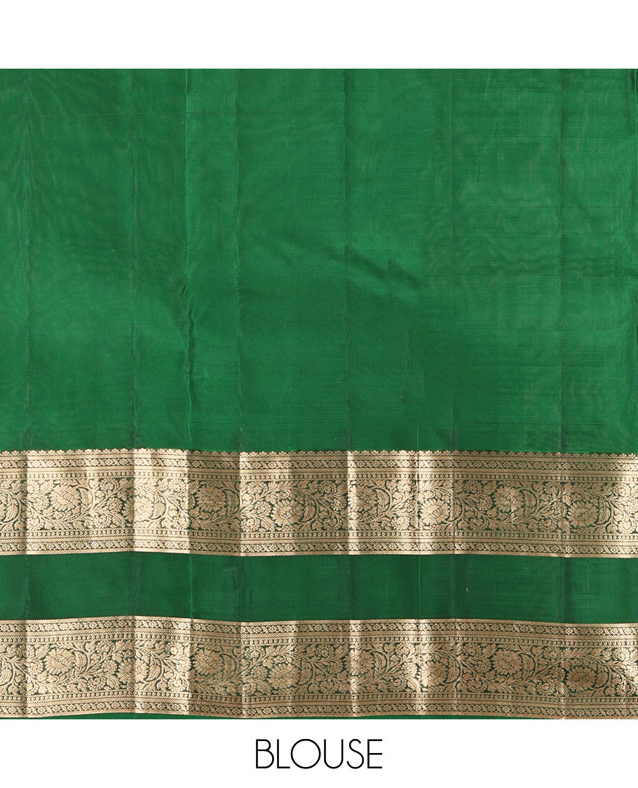Violet Vasundhara Lite Silk Mix Saree, Woven with Zari Buttas, Complemented by a Contrast Rettai Pettu Kodi Visiry Border, Grand Jaal Pallu, and a Contrast Blouse