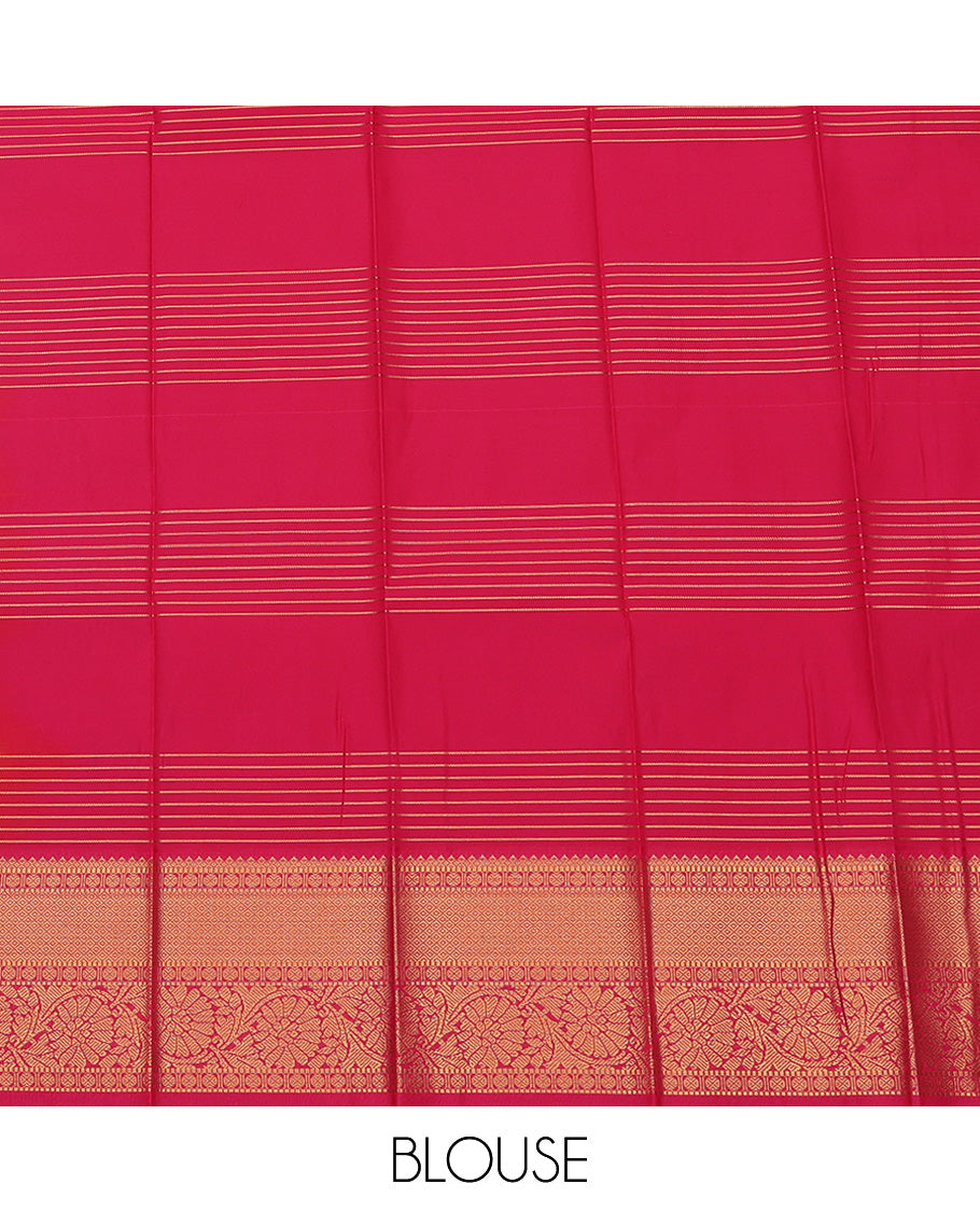 Yellow Budget Silk Saree, Subtly Woven with Zari Butta Enclosed Checks On Its Body, Complemented by Contrast Traditional Zari Designs Woven Border, Grand Pallu and Paired with a Contrast Blouse