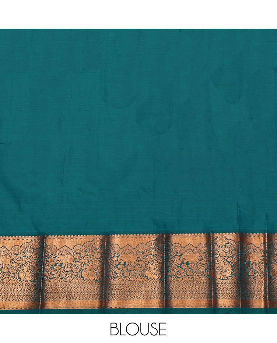 Sandal Budget Silk Saree, Richly Detailed with Zari Buttas and Checks, Complemented by a Contrast Traditional Border, Grand Pallu, and Contrast Blouse