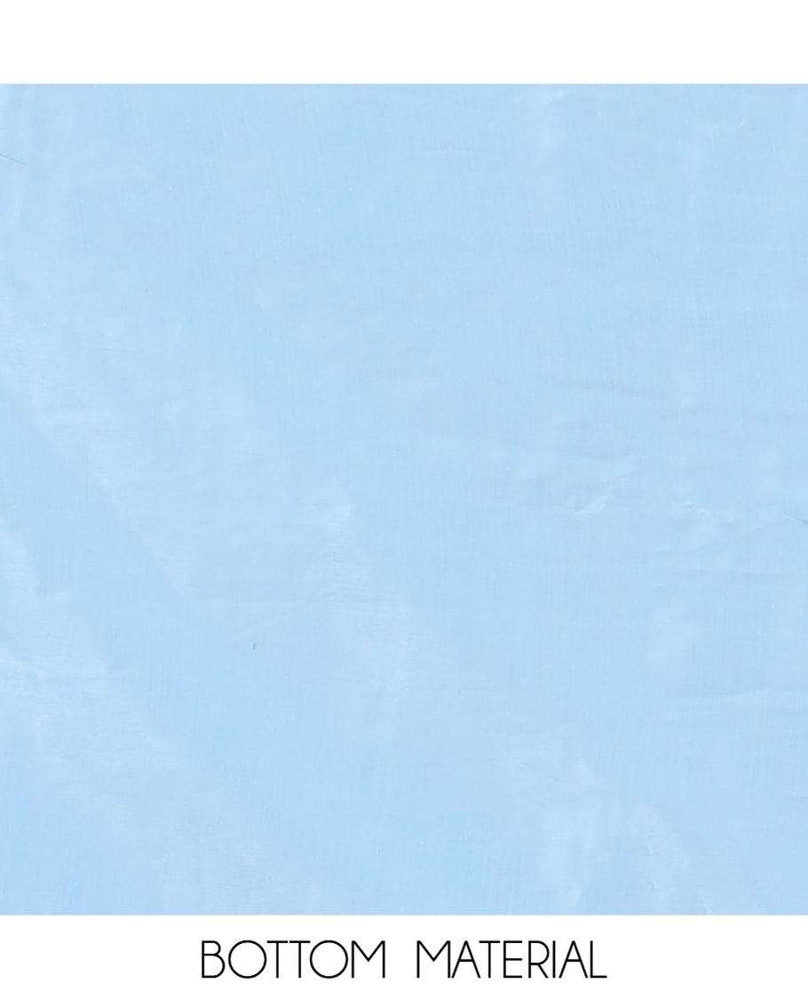 Ice Blue Mul Chanderi Material Churidar, Floral Embroidered Top, a Plain Bottom, a Floral Embroidered Scallop Dupatta