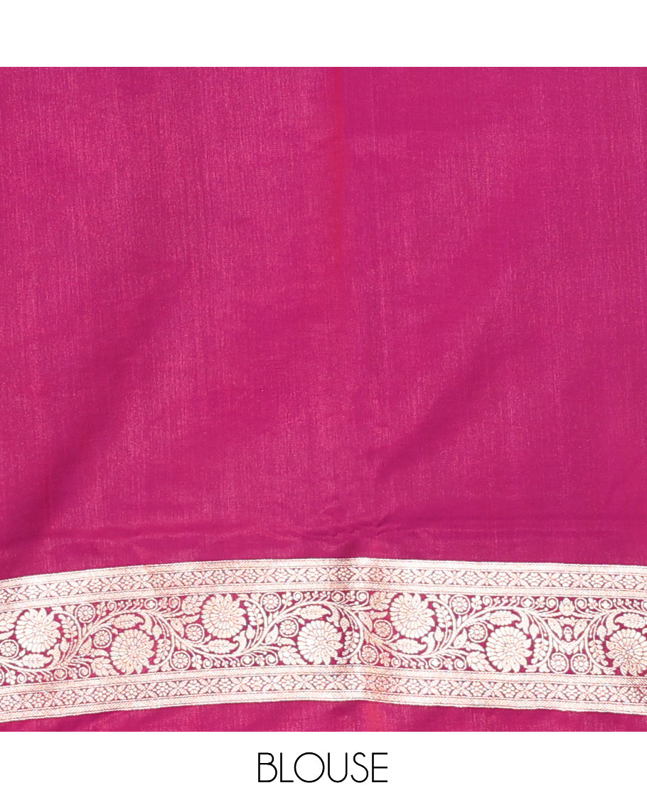 Magenta Banaras Nylon Saree