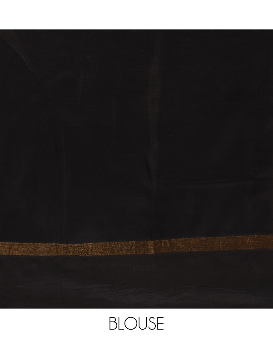 Chikku kalamkari floral & pichwai cow enclosed checked Mangalagiri Silk saree,contrast border, kalamkari-peacock pallu & plain blouse