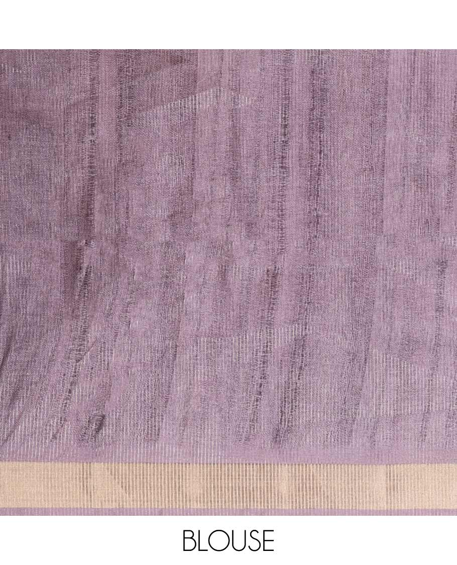 Grey digital cultural print, zari butta fancy tussar saree with bhavanji border & tissue pallu along with plain blouse