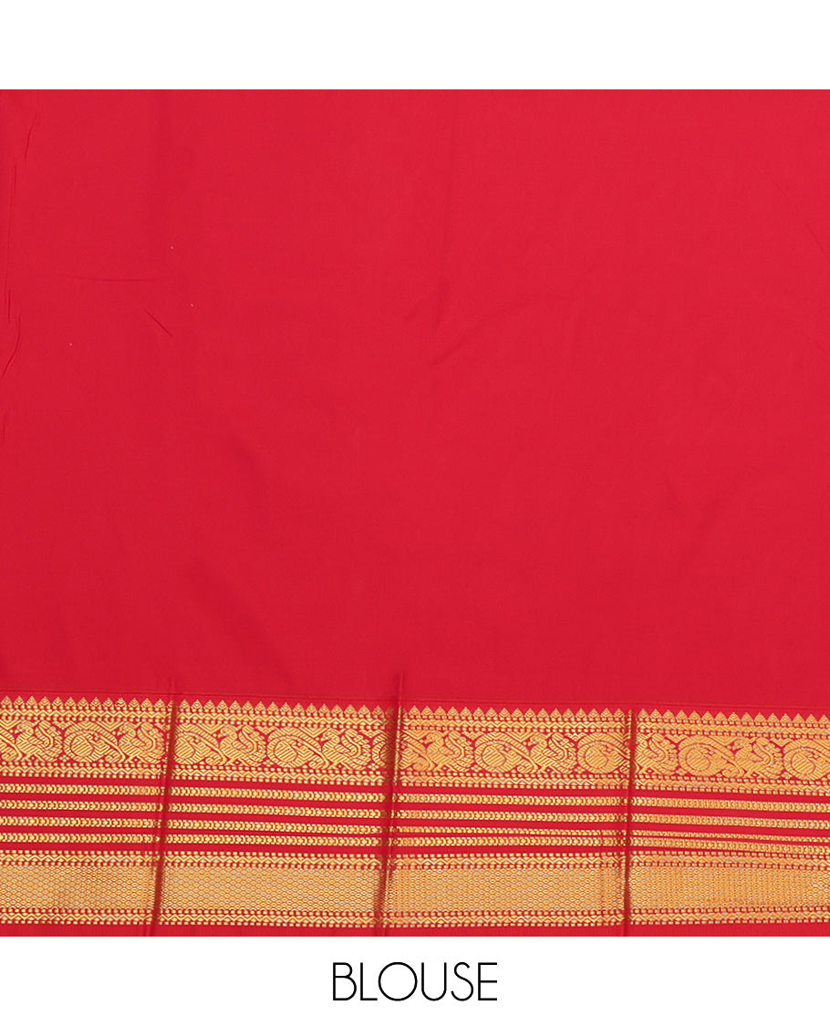 Blue Budget Silk Saree, Finely Crafted with Zari Buttas, a Contrast Traditional Zari Border, Grand Pallu, and a Contrast Blouse