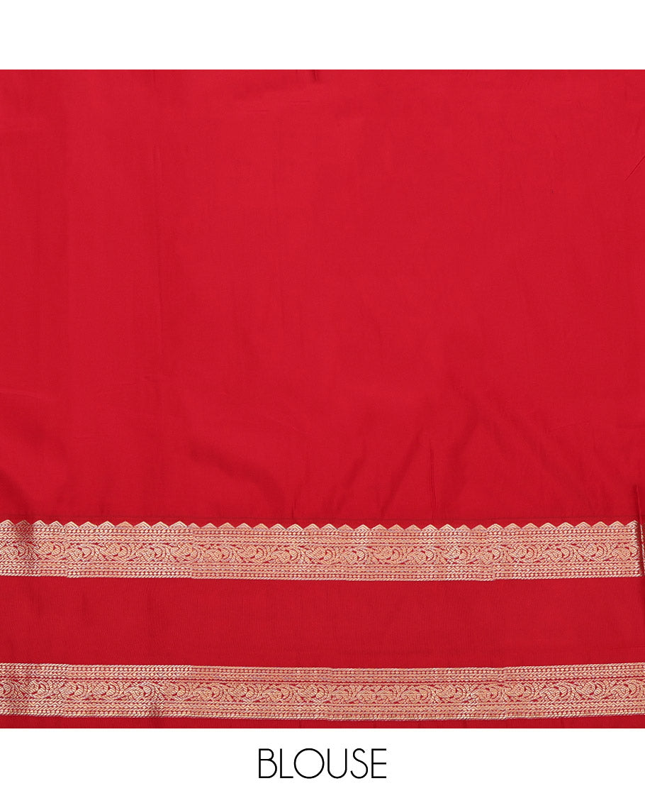 Black Budget Silk Saree, Delicately Woven with Zari Buttas and Stripes, Complemented by a Contrast Traditional Zari Design Rettai Pettu Border, Jaal Pallu, and a Contrast Blouse