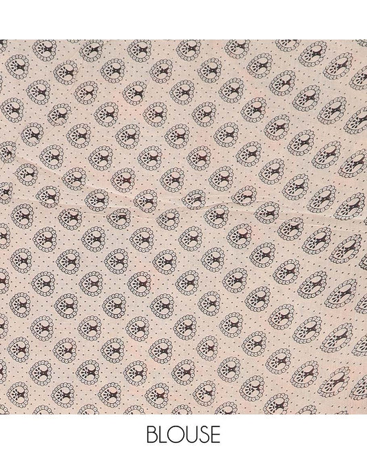 Multi-color flora, fauna, and human motifs machine printed kalamkari cotton saree, contrast peacock border, and pallu of peacock print