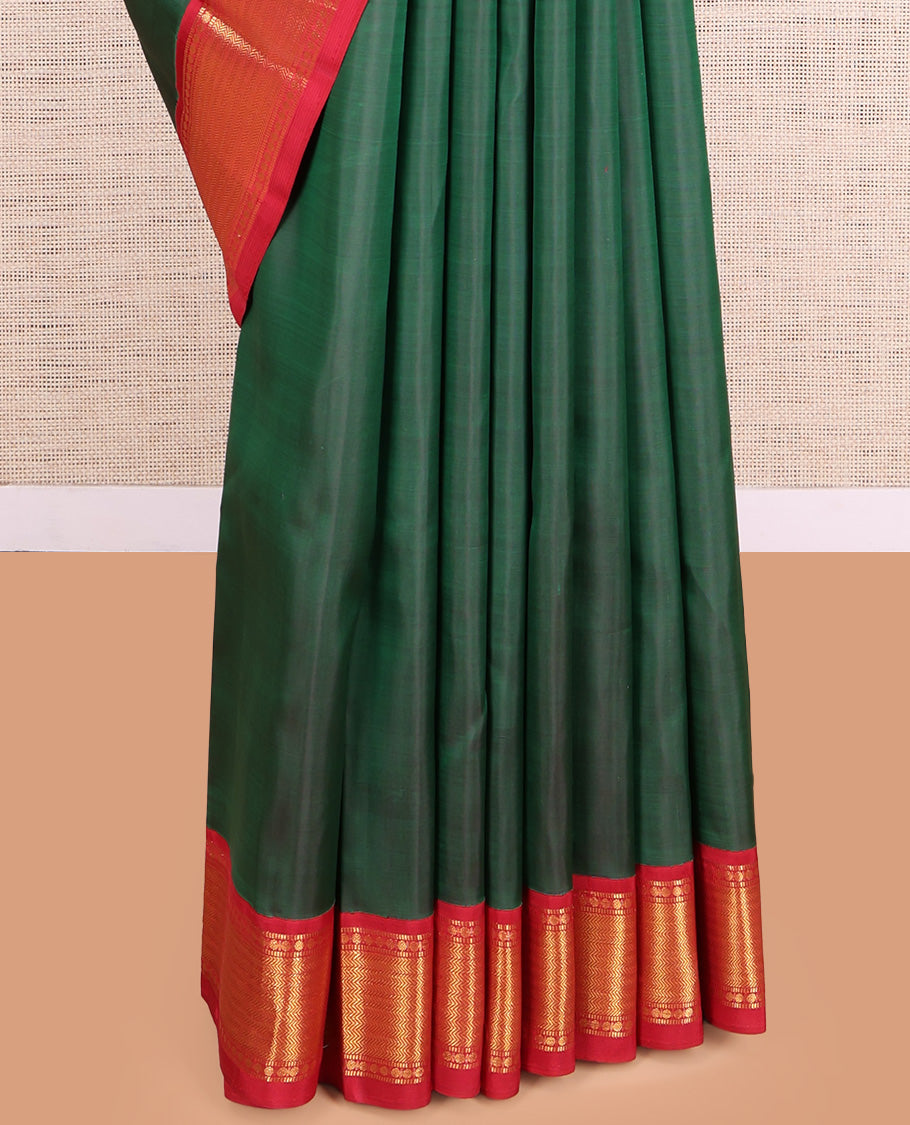 Green Plain Kanchipuram Silk Saree
