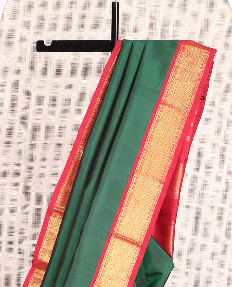 Green Plain Kanchipuram Silk Saree