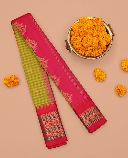 Green Gadwal Silk Mix Saree
