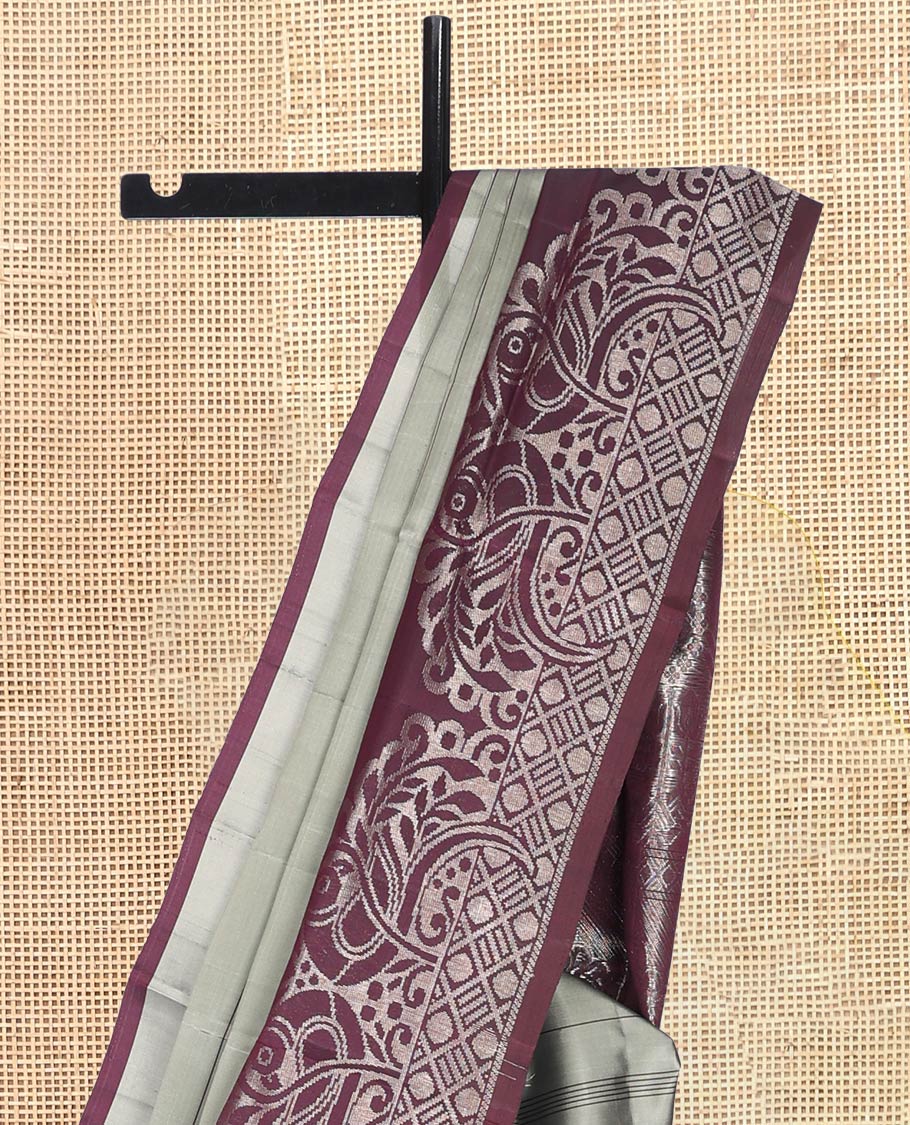 Grey Mayuri Lite Silk Mix Saree