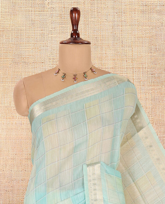 Sea Green Linen Saree