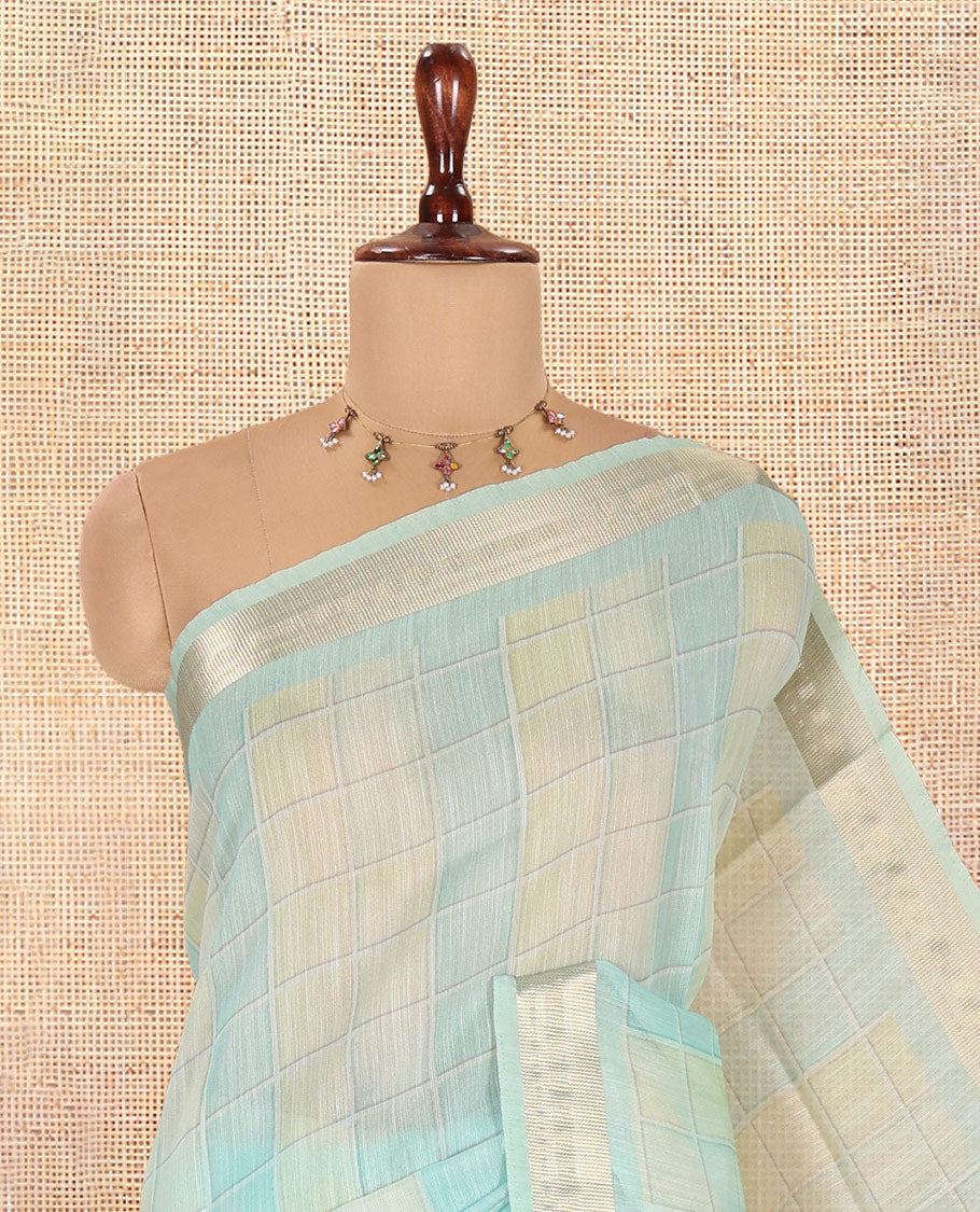 Sea Green Linen Saree