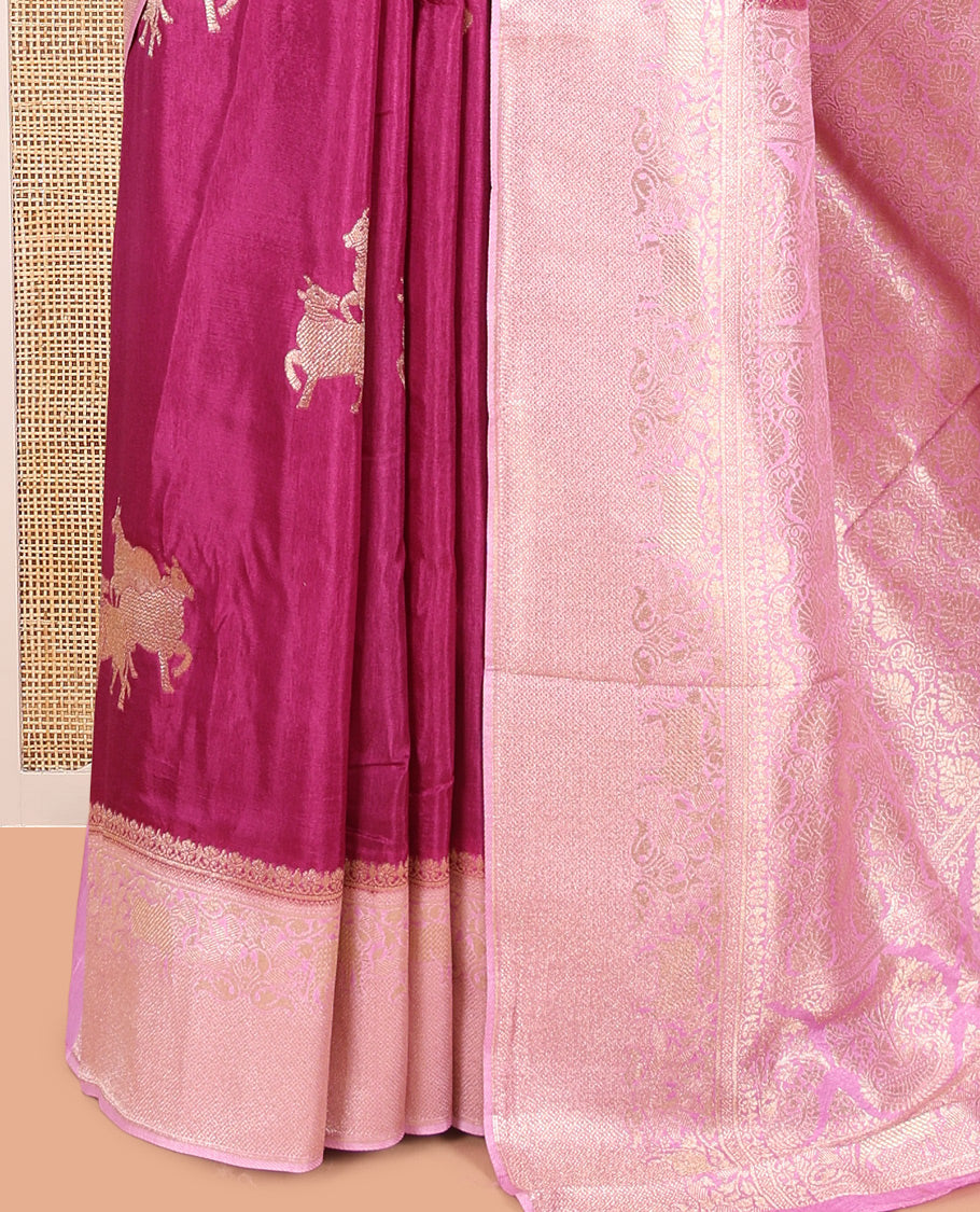 Lavender Semi Raw Silk Saree