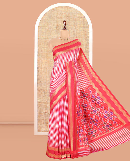 Orange Chettinad-Style  Soft Silk Saree
