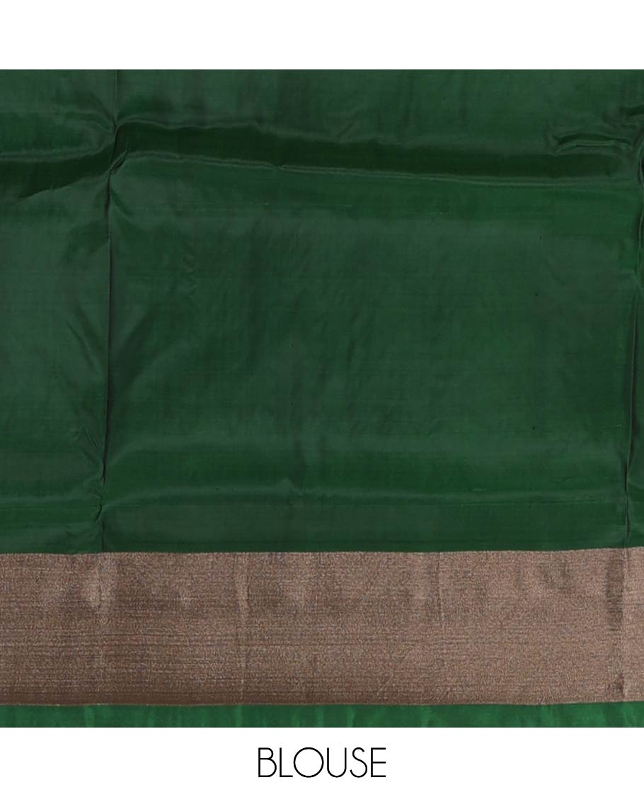 Grey floral buttas Uppada saree, contrast bavanji border, and intricate pallu