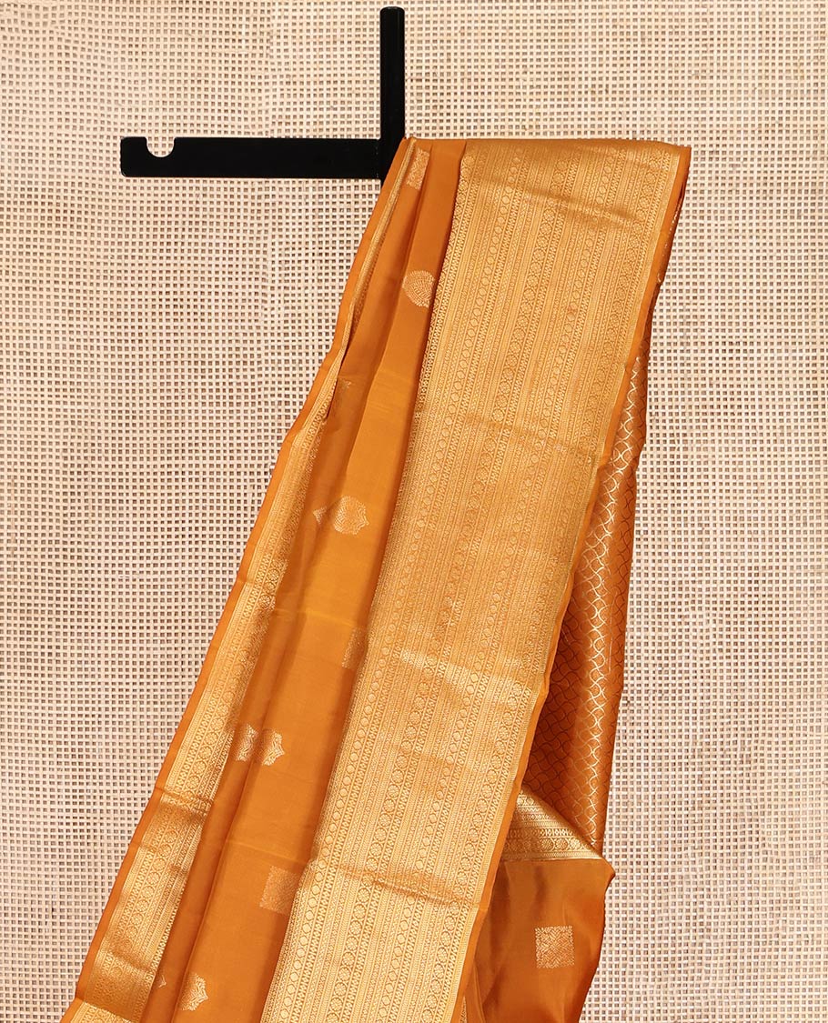 Yellow Vasundhara Lite-Silk Mix Saree, Woven with Zari Buttas, a Traditional Zari Border, Grand Pallu, and a Matching Blouse