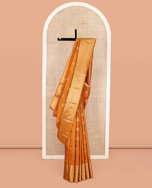 Yellow Vasundhara Lite-Silk Mix Saree, Woven with Zari Buttas, a Traditional Zari Border, Grand Pallu, and a Matching Blouse