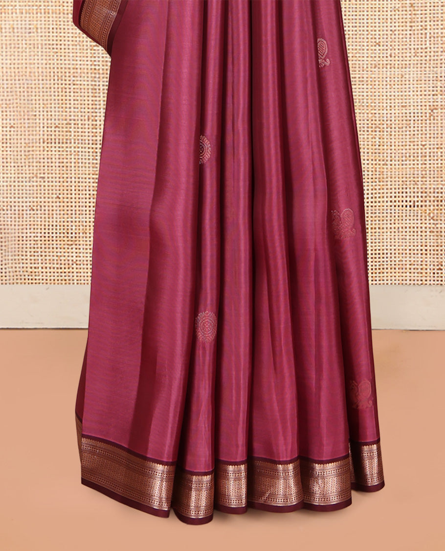 Pink Zari Buttas Vasundhara Lite Silk Mix Saree, a Contrast Traditional Border, Jaal Pallu, Contrast Blouse