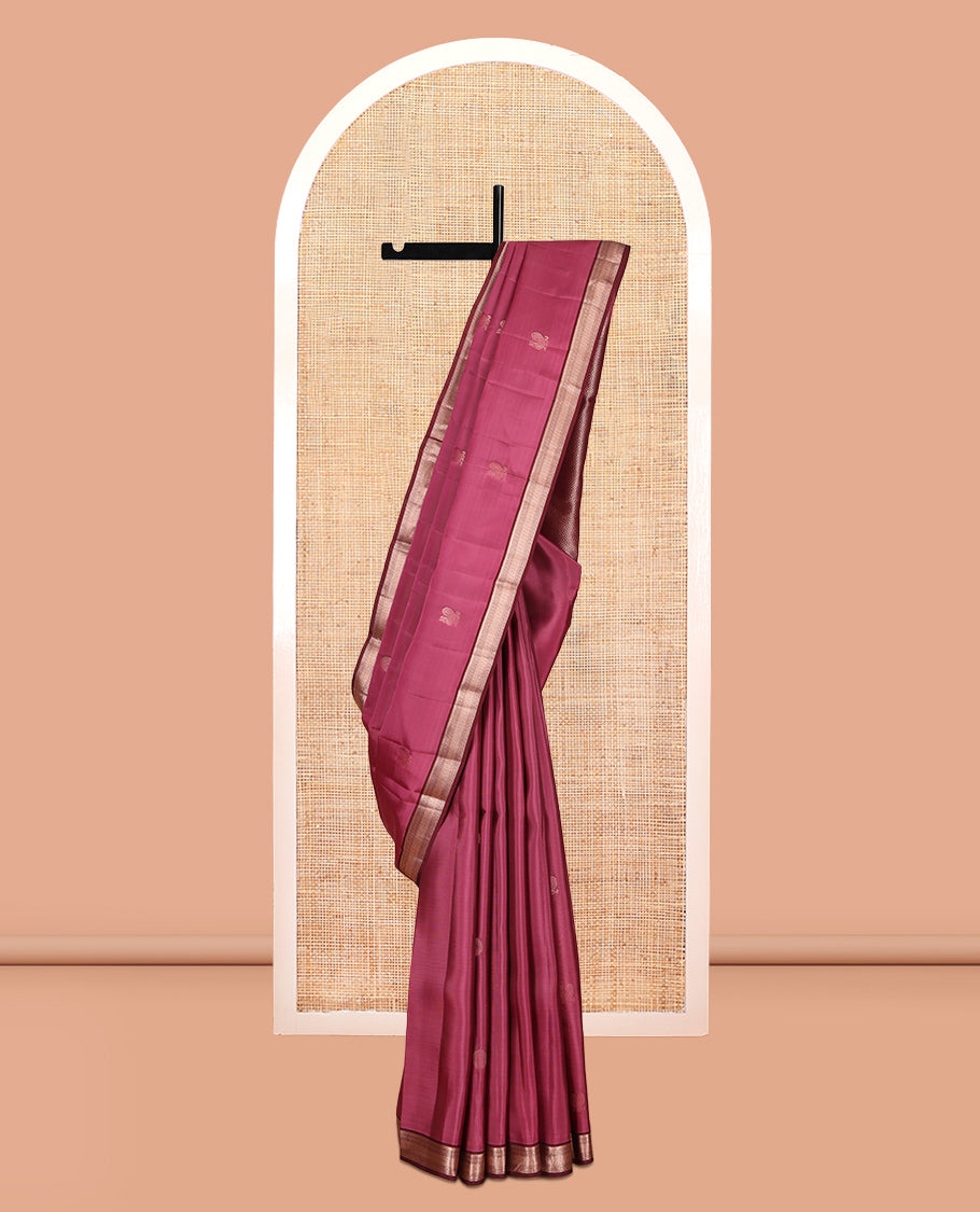 Pink Zari Buttas Vasundhara Lite Silk Mix Saree, a Contrast Traditional Border, Jaal Pallu, Contrast Blouse