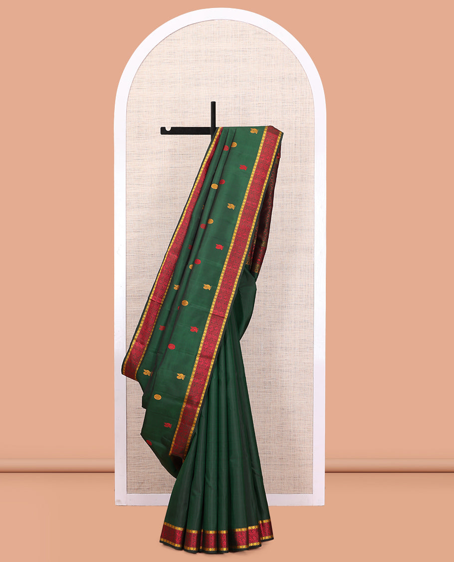 Green Zari Butta Kanchipuram Silk Saree