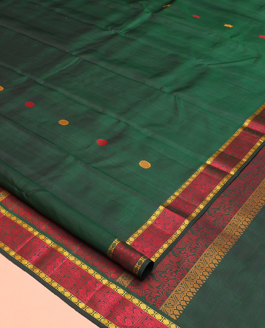 Green Zari Butta Kanchipuram Silk Saree