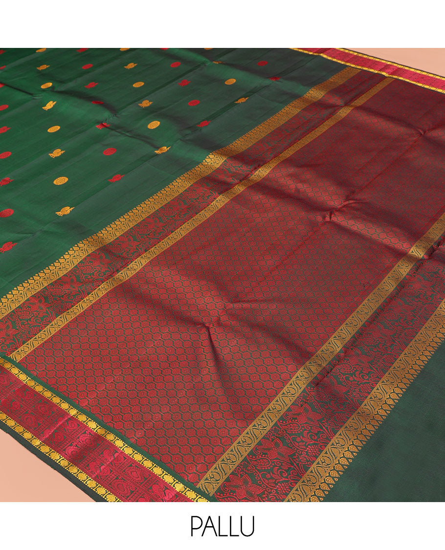 Green Zari Butta Kanchipuram Silk Saree