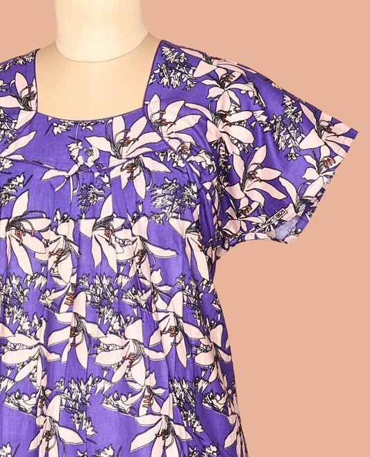Violet Cotton-Blended Nighty