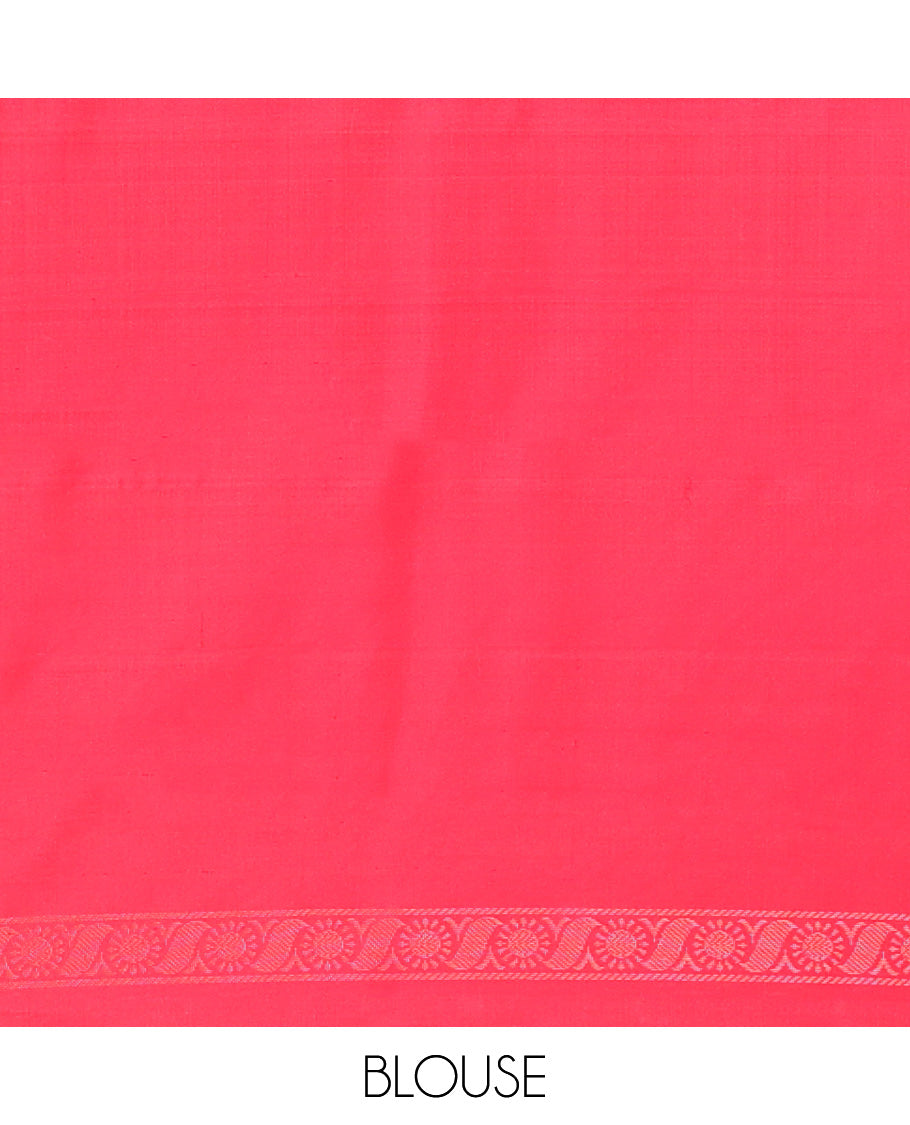 Borderless Red Mayuri Soft Silk Saree