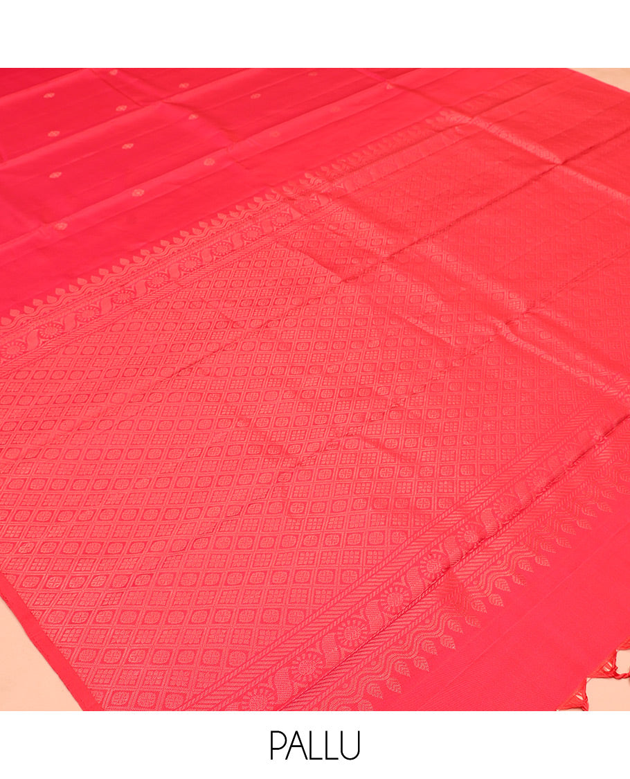 Borderless Red Mayuri Soft Silk Saree