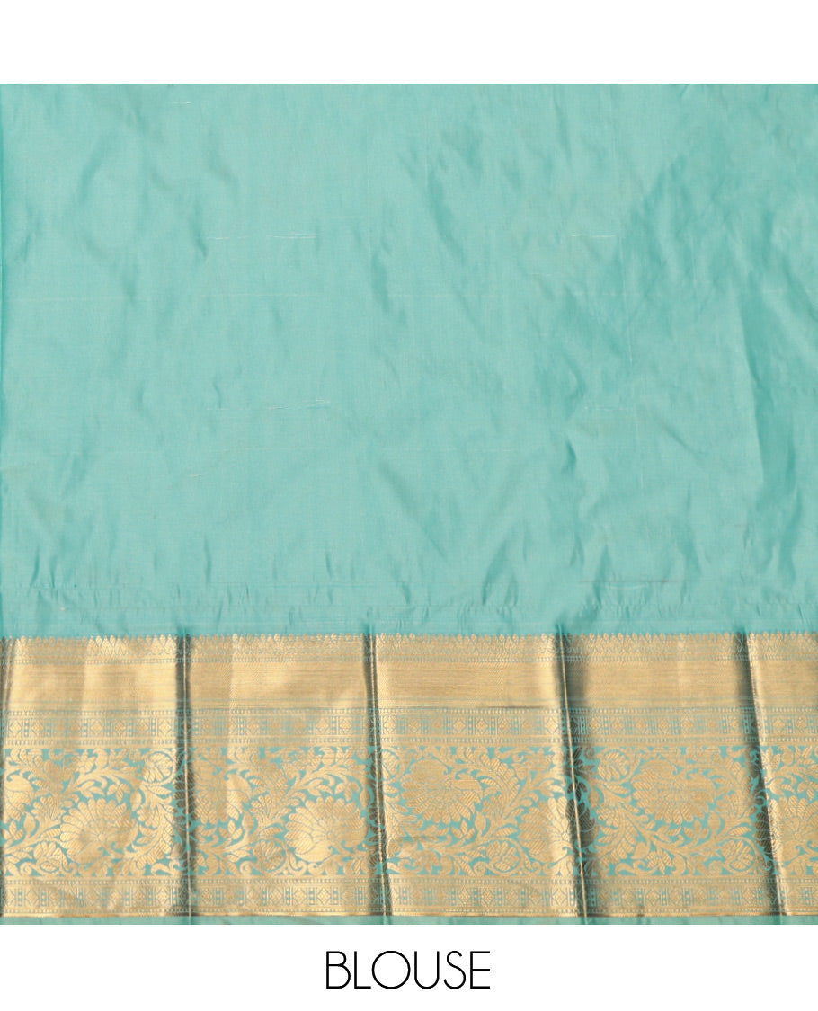 Pink Budget Silk Saree Features Zari Buttas and Stripes, Complemented by Contrast Traditional Zari Border, Grand Pallu and a Contrast Blouse
