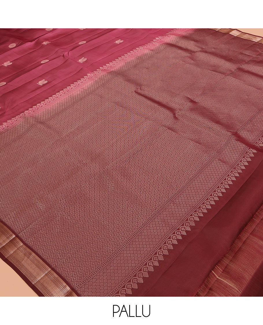 Pink Zari Buttas Vasundhara Lite Silk Mix Saree, a Contrast Traditional Border, Jaal Pallu, Contrast Blouse