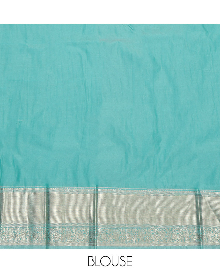 Violet Budget Silk Saree, Woven with Zari Butta Enclosed Checks, Contrast Tradittional Zari Border, Grand Pallu, and a Contrast Blouse